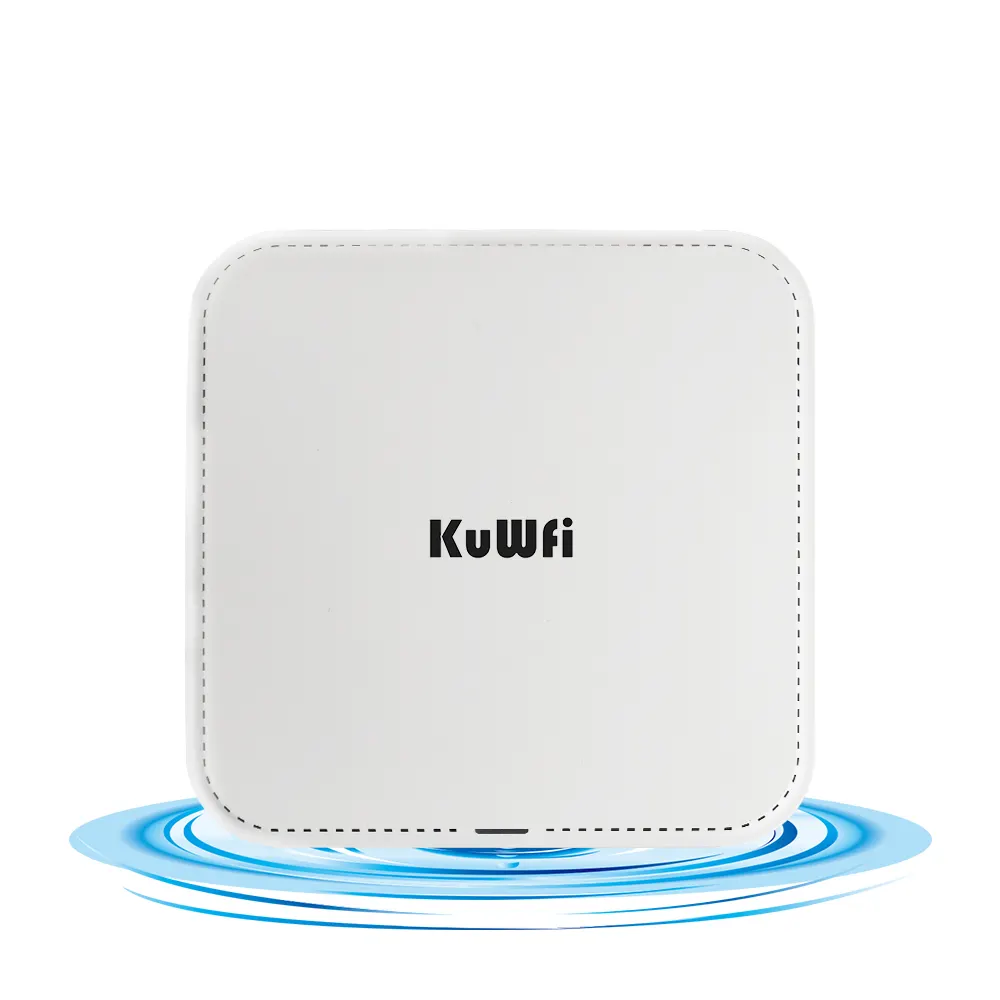 OEM KuWFi openWRT ceiling ap wifi6 dual band gigabit WAN LAN port 48V poe 3000Mbps titik akses nirkabel dalam ruangan untuk hotel