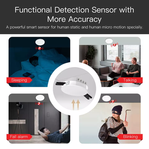 Tuya-Sensor inteligente Zigbee de detección humana, Sensor de detección de luz, luminosidad 2 en 1, función Smart Life App para techo