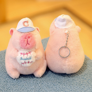 Botu yeni tasarım kabarcık pembe Capybara peluş oyuncak anahtarlık Capybara sırt çantası çanta kolye kızlar için yumuşak peluş Capybara anahtarlık - Product Image 4