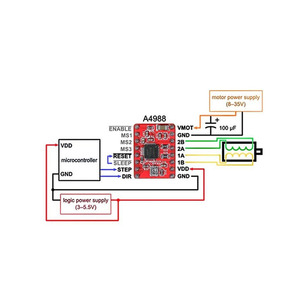 A4988 DRV8825 step Motor sürücü için ısı emici ile 3D yazıcı parçaları StepStick taşıyıcı Reprap RAMPS 1.4 1.5 1.6 MKS GEN v1.4 kurulu - Product Image 2