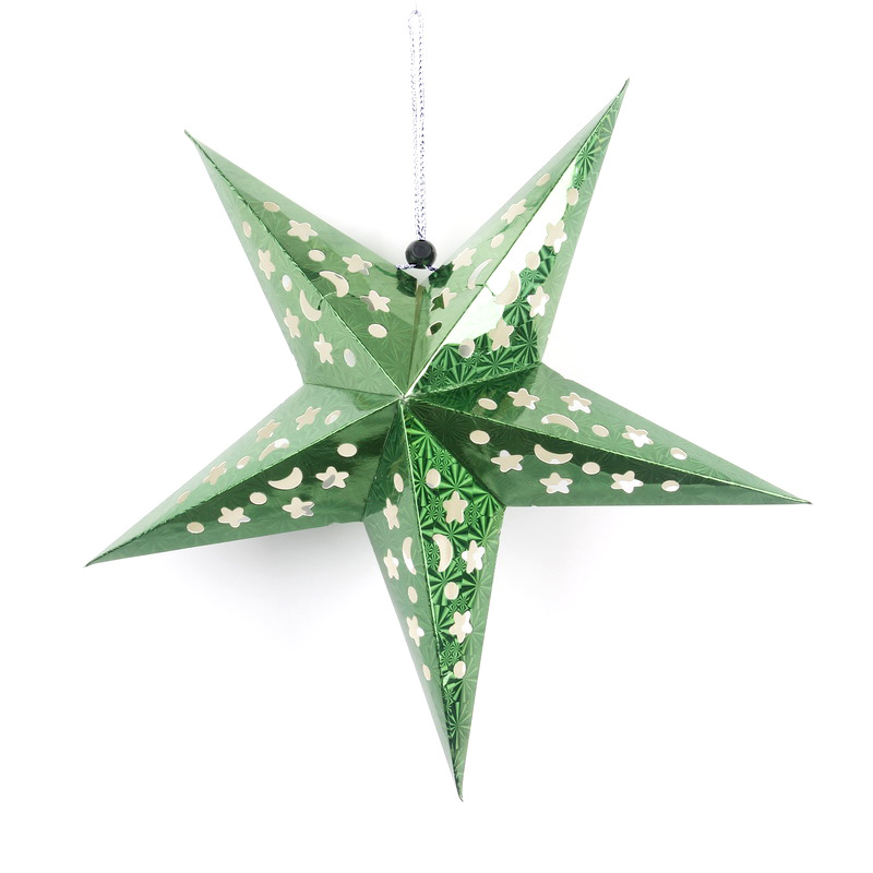 30cm green five-pointed star