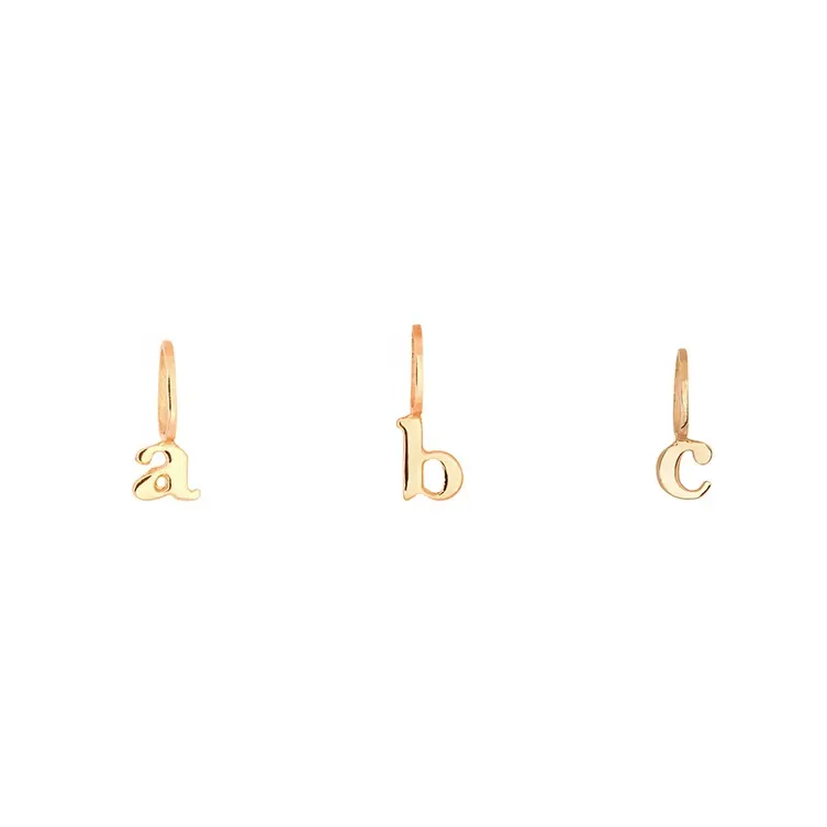 Braccialetto Fine charms18k placcato in oro 925 in argento sterling ciondoli lettere più piccoli ciondoli alfabeto iniziale per la creazione di gioielli