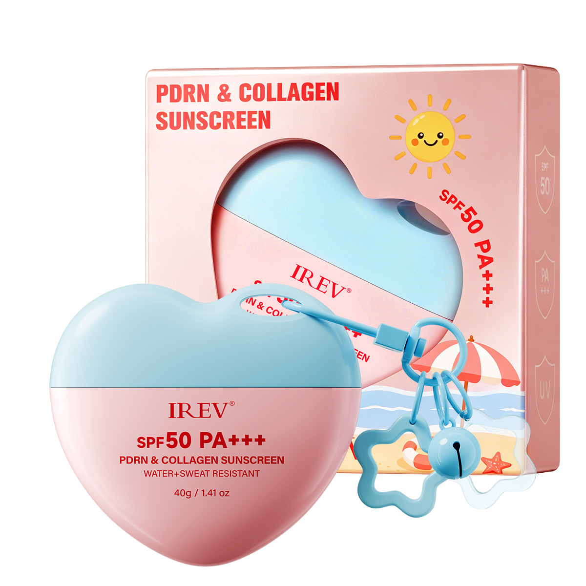 Crème solaire en forme de cœur au collagène PDRN