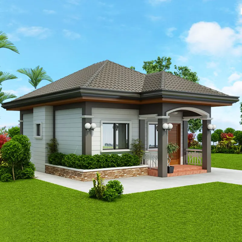 Một Tầng Hai Phòng Ngủ Đúc Sẵn Biệt Thự Xây Dựng Kết Cấu Thép Prefab Nhà