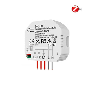 Módulo de interruptor de luz Zigbee inteligente, 3 entradas, 3 vías, 10A, Zigbee 3,0, Smartlife, control remoto inalámbrico, puerta de automatización del hogar - Product Image 1