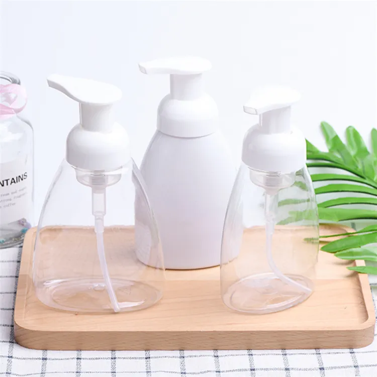 IBELONG 250ML 300ML temizle düz şekil PET plastik köpük el yıkama şişe sıvı köpük sabun pompası şişe toptan
