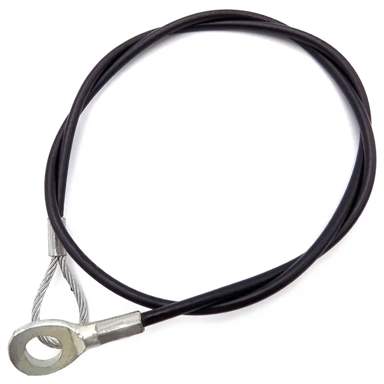 Montaje de cuerda de alambre de acero inoxidable con revestimiento de PVC de 2,5mm, con lazo y Terminal