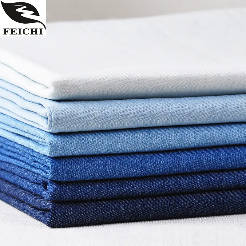 Material chinês de 10oz lavado 100% algodão, sarja fio dyed denim tecido para calças jeans