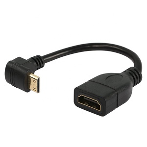 Flexible High-Speed 90 Degree Right Angle Mini-HDMI Mini HDMI Male to Normal Standard HDMI Female TV Converter Adapter Cable