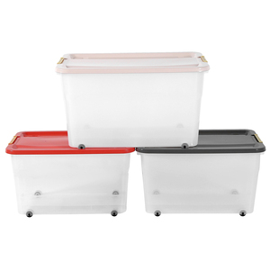 大型透明多目的ppプラスチック製収納ボックスビン蓋付き大型収納容器衣類用 - Product Image 5