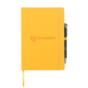 RTS A5 in pelle pu notebook giallo chiaro con anello a penna e fascia elastica - Product Image 1
