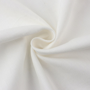 Bán Buôn Rắn Trắng Linen Rayon Đồng Bằng Dệt Vải 175gsm Trọng Lượng Nhẹ Mềm Mại Thoáng Khí Tự Nhiên Pha Trộn Vải Cho Quần Áo - Product Image 3