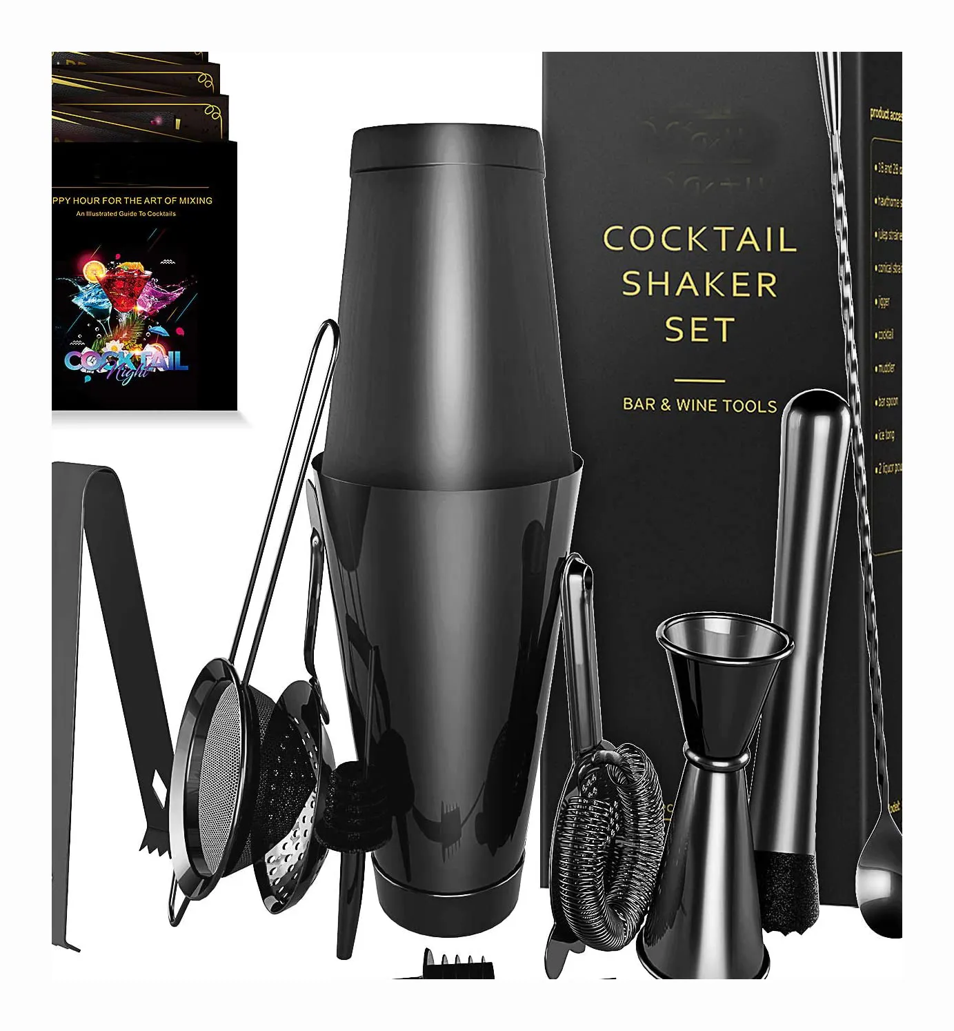 Nuovo Disegno Boston Bartender Kit con Supporto Girevole