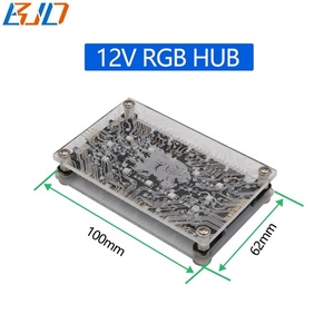 12*12V 4Pin Fan Hub RGB LED Strip Controller con almohadilla magnética para PC Computer Case - Product Image 3