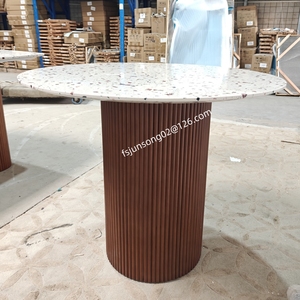 JS JS03佛山工厂木质底座餐桌酒店餐厅石材顶厨房餐桌 - Product Image 3