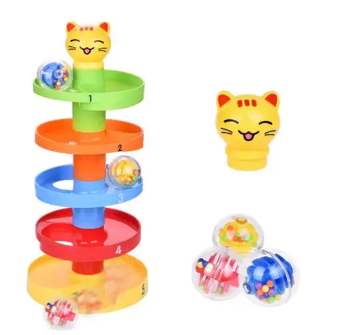 Bola de brinquedos para bebê e criança, torre de aprendizagem, drop e go rampa, centro de atividade educacional