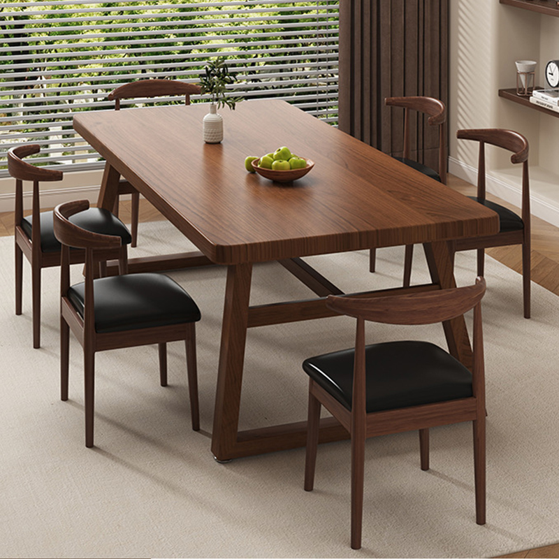 Walnut color One table and six chairs