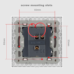 NOVSKI EU規格16 a 1ギャング2ウェイスイッチ/EUスイッチ86mm * 86mmロッカータイプ強化ガラスフレーム壁スイッチ - Product Image 3