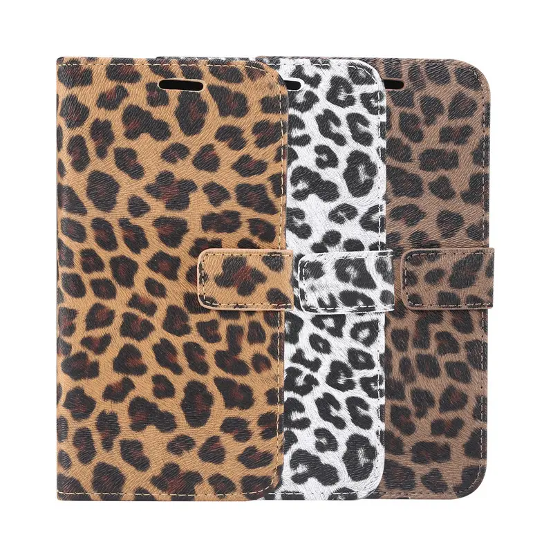 Capa de telefone carteira magnética para Samsung S24 S23 + S22 Ultra PU Couro Leopardo Flip Covers com PC rígido capa traseira