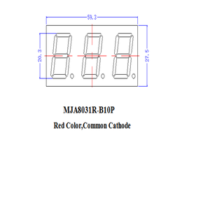 0,8 дюйма Три цифры 7 сегмент красный светодиодный дисплей - Product Image 2