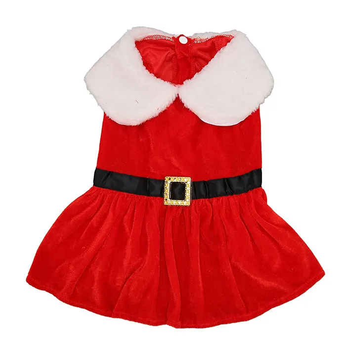 Y115 Милая одежда для домашних животных Санта-Клауса бархатная юбка платье праздничная одежда для домашних животных на Рождество