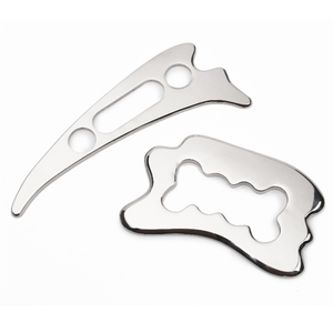 Büyük boy paslanmaz çelik Gua Sha kas kazıyıcı derin vücut boyun vücut güzellik rutin için yüz masajı Metal aracı yeşim rulo - Product Image 1