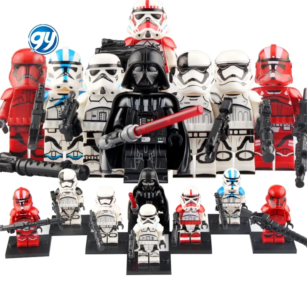 GY Darth Vader armas imperiales 501 clon Storm Trooper con sable de luz capa figuras modelo de bloques de construcción juguetes para niños