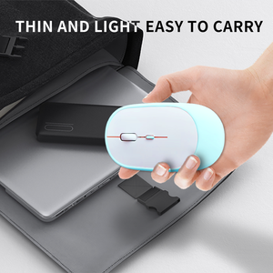 Màu Xanh Dual-Chế Độ Có Thể Sạc Lại Chuột Không Dây 2.4G + Bt5.2 Quang Theo Dõi 3D Giao Diện USB Cho Chơi Game Máy Tính Bảng Máy Tính Di Động - Product Image 5