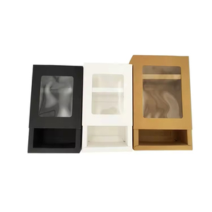 Nhà sản xuất vuông hình chữ nhật carton giấy các tông Ngăn Kéo Thủ Công Hộp quà tặng với cửa sổ rõ ràng phía trước để đóng gói - Product Image 4