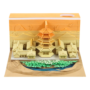 Recuerdos creativos de viaje, modelo de bloques de construcción, Bloc de notas 3D, calendario personalizable, marcapáginas, regalo, Bloc de notas 3D con caja de regalo - Product Image 1