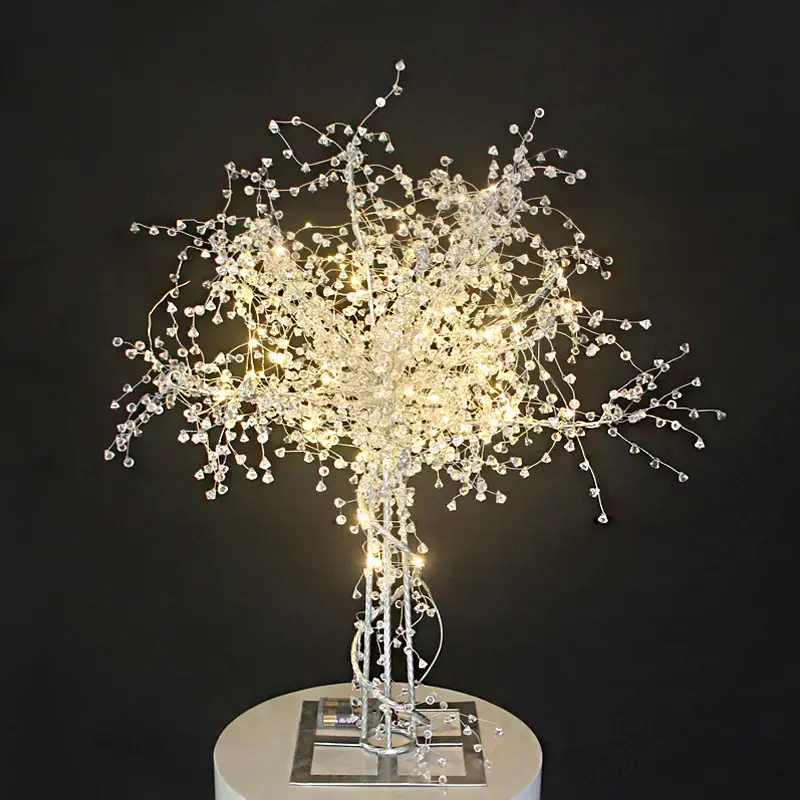 Centros de mesa de boda de nuevo diseño, decoraciones de luz Led, árbol de cristal, boda, 2017