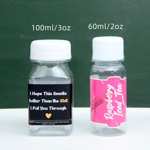 カスタムミニ2オンス60ml 3オンス100 ml 4オンス120ml小さな空のPETプラスチックジュースドリンクコンテナ蓋エネルギージンジャーショットボトルキャップ付き - Product Image 5