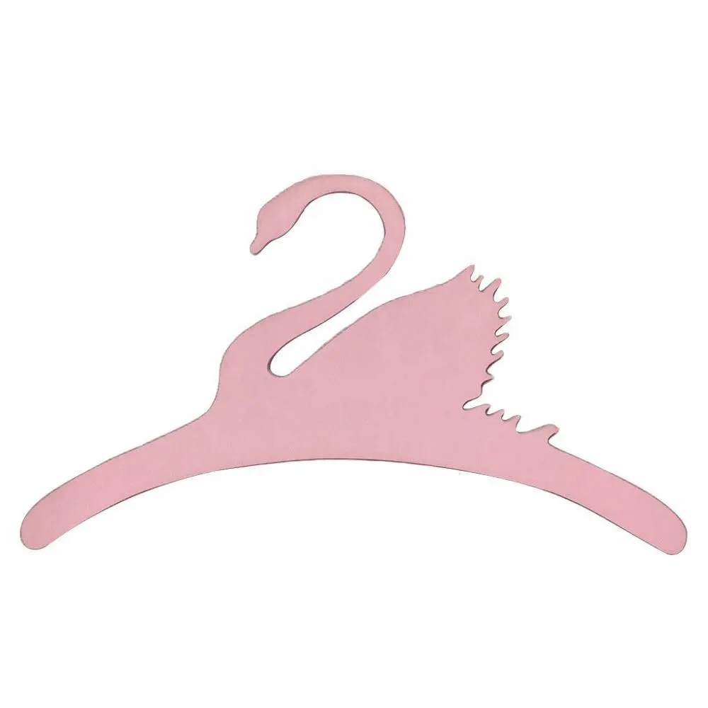 Baby Peuter Kinderen Acryl Kleding Hanger Zwaan Hanger Roze Acryl Jurk Hangers Roze Zwaan Kleding Haak Voor Baby