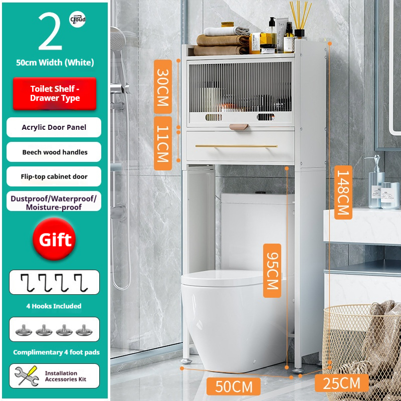 support de rangement pour toilettes blanc à 2 couches
