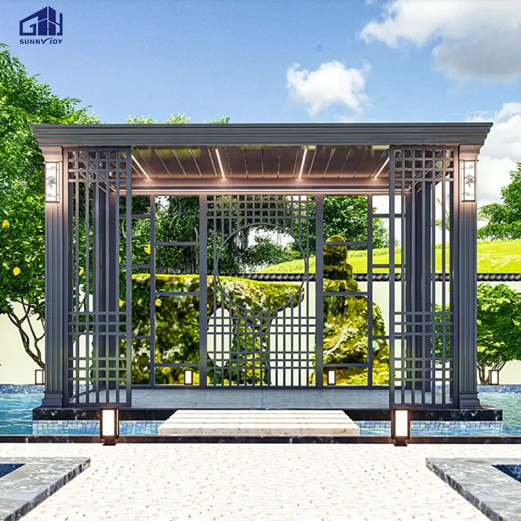 2023 vendita calda giardino Gazebo padiglione 3x4 parasole Pergola bioclimatica