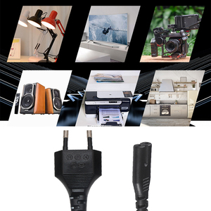 IEC図8ユーロ2pプラグACコード2M長CEE2ピンプラグ電源ケーブルC7メス - Product Image 2