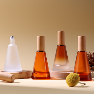 Doully Bao Bì Sang Trọng 15Ml Rõ Ràng Frosted <span class=keywords><strong>Glass</strong></span> Hương Liệu Nước Hoa Chai Cao Su Stopper Trong Suốt Hình Nón Thủy Tinh - Product Image 1