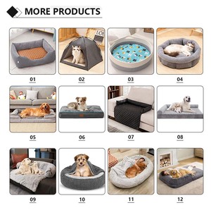 中型犬用防水犬用ベッドリムーバブル洗えるカバーペットベッドマット枕付き4インチ厚最大50ポンドの犬用ベッド - Product Image 6