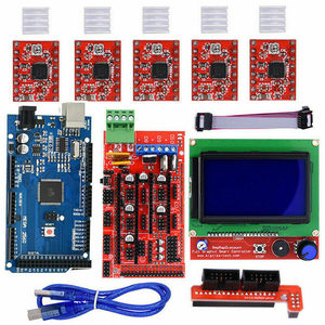Mega 2560 R3 + rampalar ile 3D yazıcı denetleyici kiti 1.6 + 5 adet bazı step Motor sürücü + LCD 12864 Arduino için Reprap