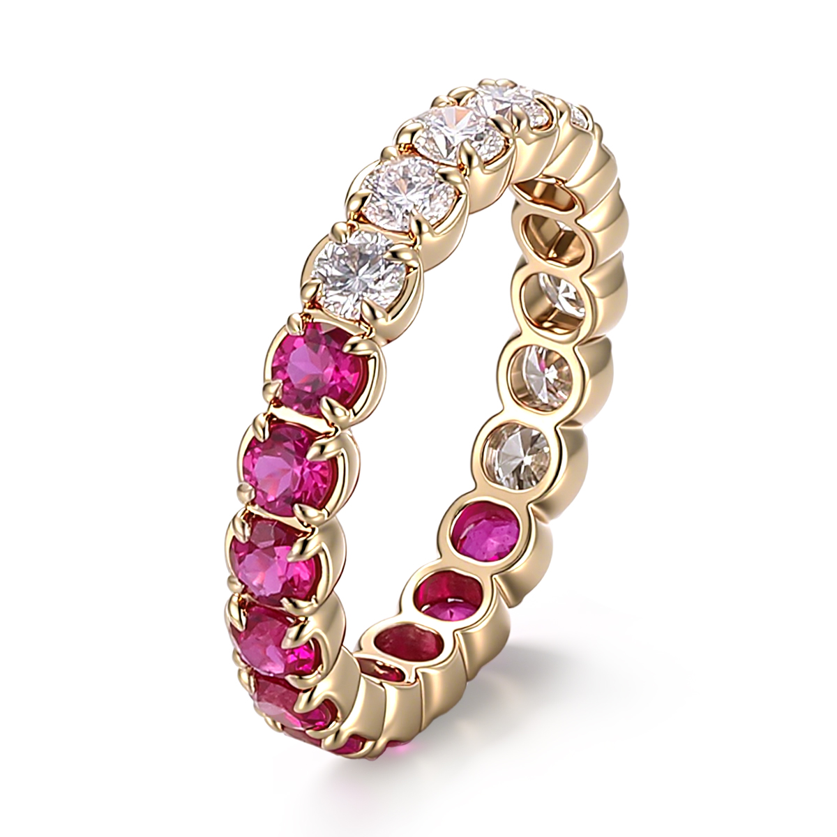 Anillo de oro macizo de 14 quilates con gema de laboratorio