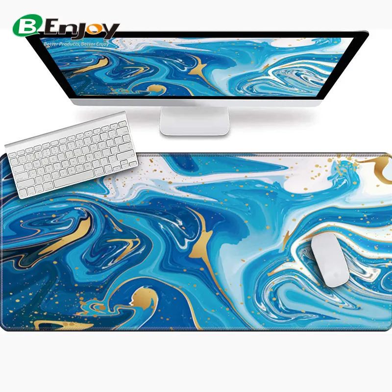 Borda Sewn Grosso Lavável Impermeável Premium-Texturizado XL Estendido Grande Grande Natureza Antiderrapante Borracha Gaming Mouse Pad