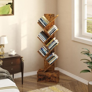 Ucuz fiyat özelleştirilmiş ahşap ağaç dalı modeli kitap oturma odası beyaz köşe depolama rafı - Product Image 2