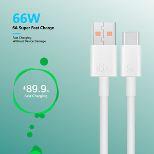 Satışa mobil USB a tipi C 6A PD 66W hızlı şarj 1M tipi C hızlı şarj kablosu beyaz saf bakır yüksek kaliteli kablolar - Product Image 3