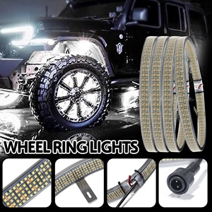 10 Row Pure White <strong>LED</strong> Wheel Light Kit 5Row Lights Inside Out Rim with Dual Remotes Controller 17&quot; RIM Light for Truck - Product Image 4