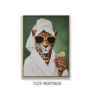 Cổ Điển Động Vật <span class=keywords><strong>Leopard</strong></span> Thẩm Mỹ Vải Tường Nghệ Thuật Vui Cheetah Áp phích Tranh In Cho Phòng Khách Ký túc xá Phòng Ngủ Tường Trang Trí Nội Thất - Product Image 3