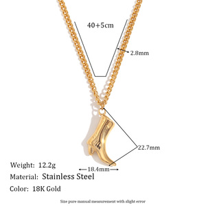Trendy 18K altın kaplama paslanmaz çelik kolye Link zinciri inci temiz Fit kovboy takım elbise hediye