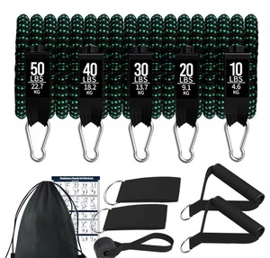 CHENGMO SPORTS 11PCS Resistance Bands Set with Workout Bar Pilates Bar Kit Exercise <strong>Elastic</strong> Bands with <strong>Handles</strong> and Door Anchor - Product Image 6