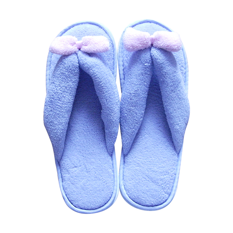 China factory direct sale customized plush cotton fabric woman slippers for home