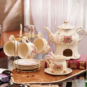 2025新设计茶杯茶托茶壶茶具古典英国骨瓷浓缩咖啡茶具 - Product Image 1