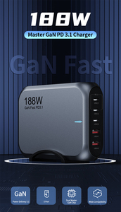 188W çok portlu masaüstü şarj cihazı 5 Port GaN PD 3.1 hızlı taşınabilir tip C şarj ile ab abd İngiltere AU tak güç kaynağı adaptörü - Product Image 3
